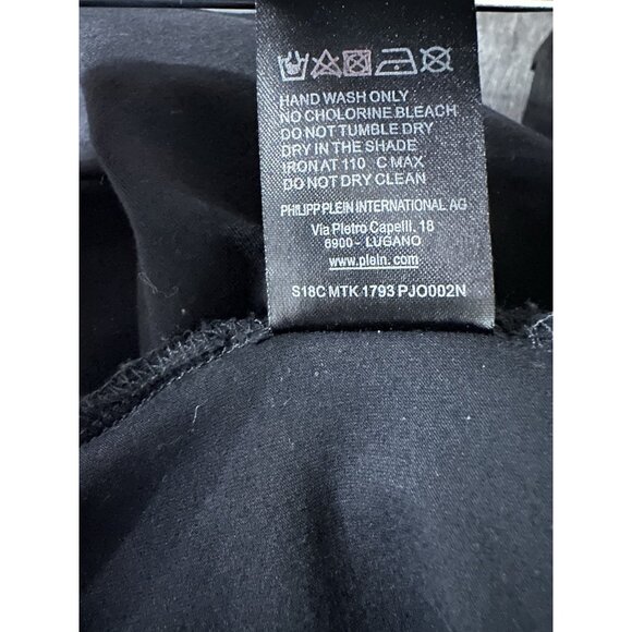 Philipp Plein Women's Embellished Rhinestone Sz M Black T-shirt Made in Italy - Picture 8 of 8